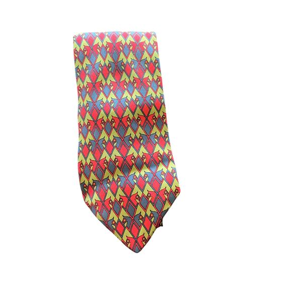 Hermes Geometric Hidden Race Horses Silk Necktie 7210 UA Men's Made in France - Picture 2 of 10